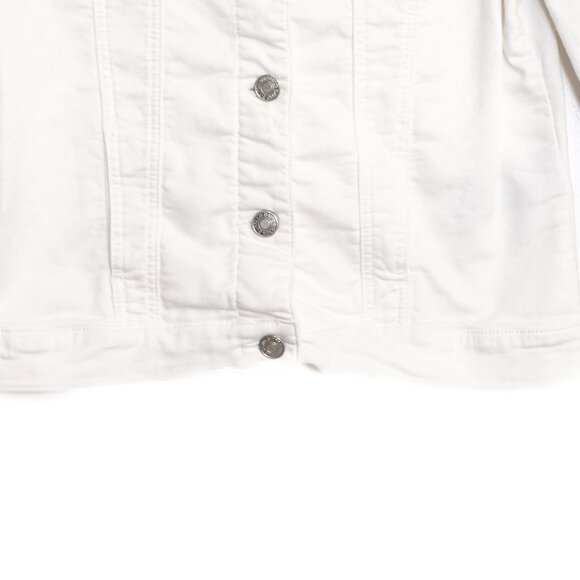 Buffalo Size S White Denim Jean Jacket Classic Fitted Button Down Casual Outerwe - Picture 4 of 8